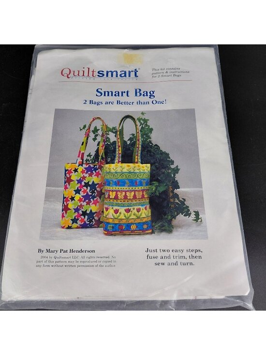 Quiltsmart Handbags - Quiltsmart Smart Bag Purse Tote Pattern Printed Interfacing Sewing Craft Kit